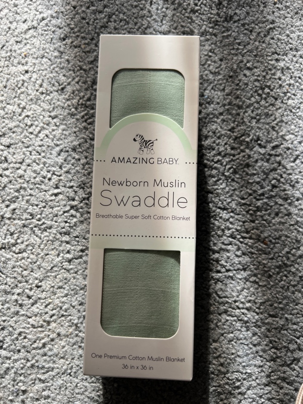 Amazing Baby Newborn Muslin Swaddle Blanket - Sage Green